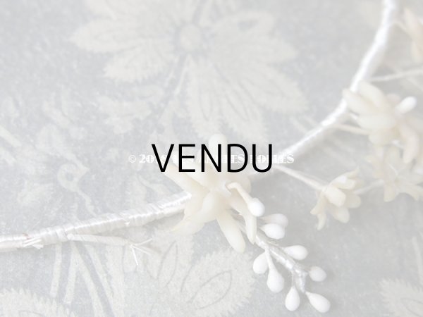 画像4: アンティーク エーデルワイス ワックスフラワーのヘッドリース  ティアラ (4)