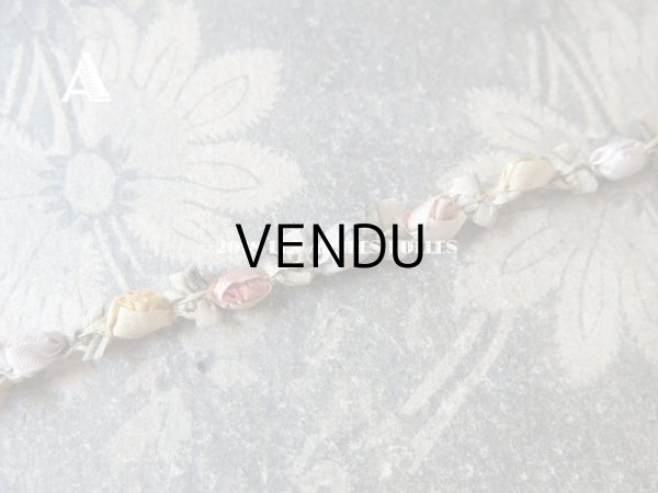 画像3: 19世紀末 アンティーク シルク製 ロココトリム 6色の薔薇 ロココリボン  (3)