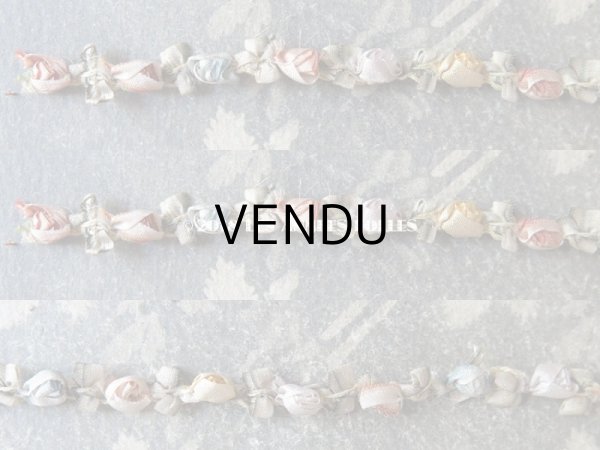 画像4: 19世紀末 アンティーク シルク製 ロココトリム 6色の薔薇 ロココリボン  (4)