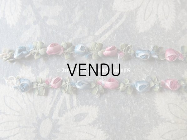 画像6: 19世紀末 アンティーク シルク製 ロココトリム 淡いピンク ロココリボン 43cm (6)