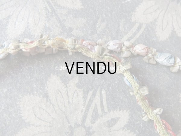 画像5: 19世紀末 アンティーク シルク製 ロココトリム 6色の薔薇 ロココリボン  (5)