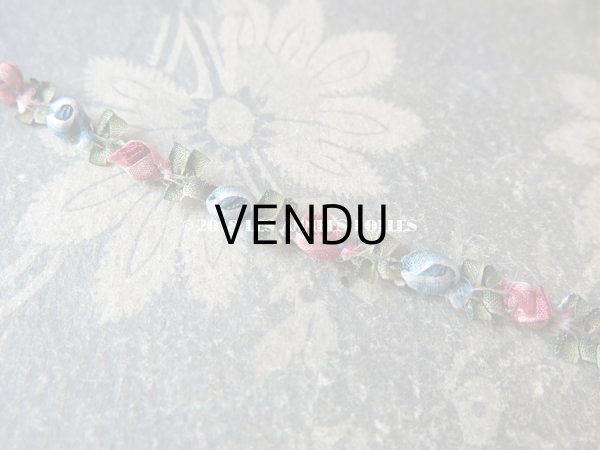 画像3: 19世紀末 アンティーク シルク製 ロココトリム 淡いピンク ロココリボン 43cm (3)