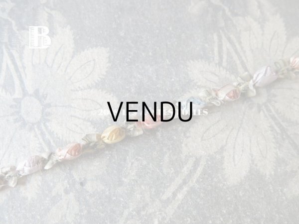 画像6: 19世紀末 アンティーク シルク製 ロココトリム 6色の薔薇 ロココリボン  (6)