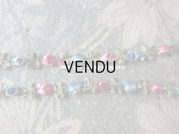 画像7: 19世紀末 アンティーク シルク製 ロココトリム 淡いピンク ロココリボン 43cm (7)