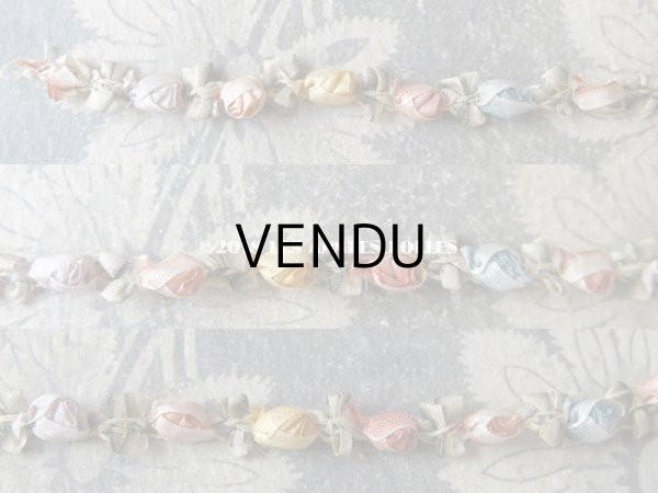 画像8: 19世紀末 アンティーク シルク製 ロココトリム 6色の薔薇 ロココリボン  (8)