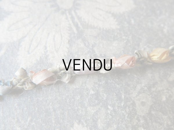 画像7: 19世紀末 アンティーク シルク製 ロココトリム 6色の薔薇 ロココリボン  (7)