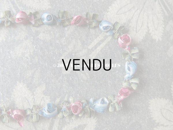 画像8: 19世紀末 アンティーク シルク製 ロココトリム 淡いピンク ロココリボン 43cm (8)