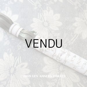画像: 19世紀末 アンティーク シルク製 極細  5mm幅 ベルベットリボン 7.9〜10m  ダブルフェイス  オリーブグリーン