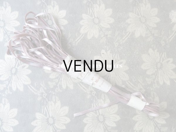 画像6: 19世紀末 アンティーク シルク製 極細 ベルベットリボン  ダブルフェイス 5mm幅 ラベンダー (6)