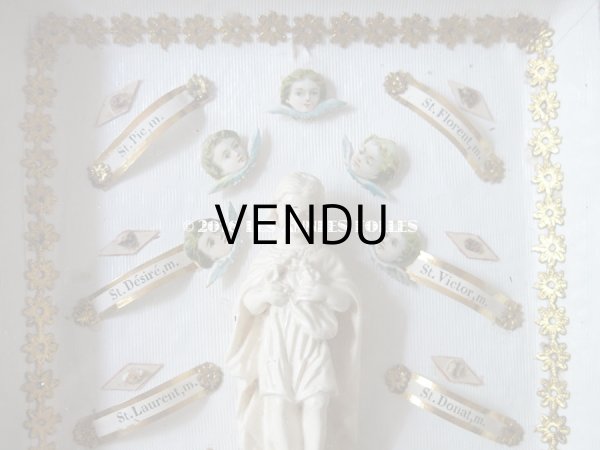 画像4: 19世紀 アンティーク ルリケール　聖遺物のガラスフレーム  聖人の遺品 (4)