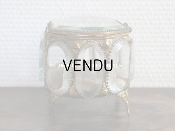 画像5: 19世紀 アンティーク ジュエリーボックス　オクタゴナル　スモーキーパープルのクッション (5)