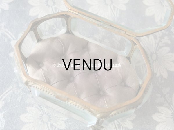 画像11: 19世紀 アンティーク ジュエリーボックス　オクタゴナル　スモーキーパープルのクッション (11)