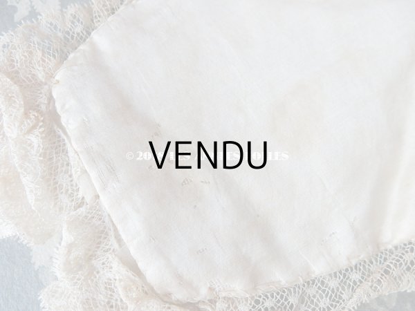 画像7: 1900年代 アンティーク コミュニオンのオモニエール ピンクベージュのリボン モノグラム【R】 (7)