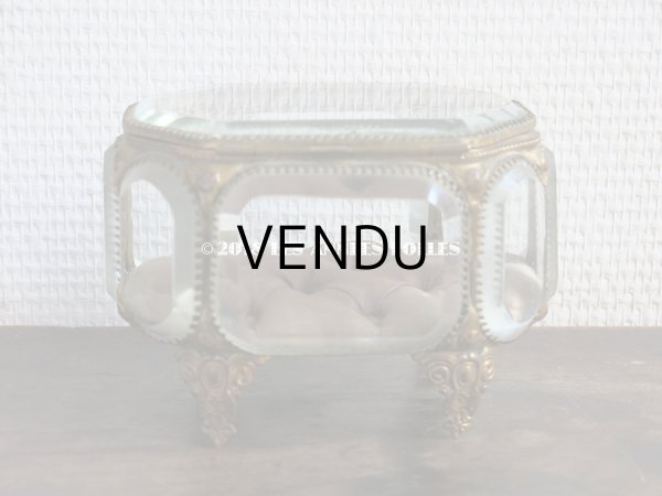 画像4: 19世紀 アンティーク ジュエリーボックス　オクタゴナル　スモーキーパープルのクッション (4)