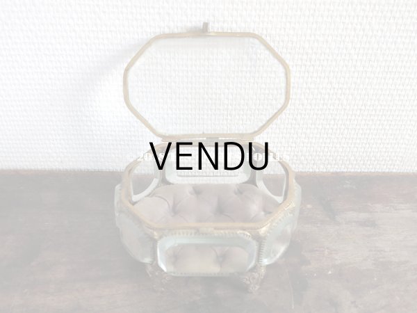 画像7: 19世紀 アンティーク ジュエリーボックス　オクタゴナル　スモーキーパープルのクッション (7)