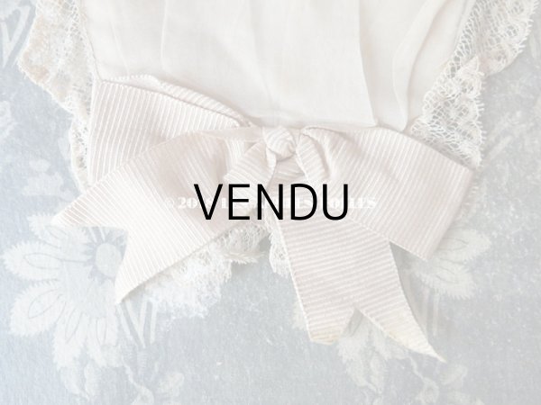 画像5: 1900年代 アンティーク コミュニオンのオモニエール ピンクベージュのリボン モノグラム【R】 (5)