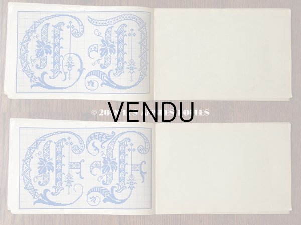 画像5: アンティーク アルファベットの刺繍図案帳 草花 N 217 ALPHABETS VARIES - N.ALEXANDRE&CIE. MAURICE LAJEUNESSE SUCCR. - (5)