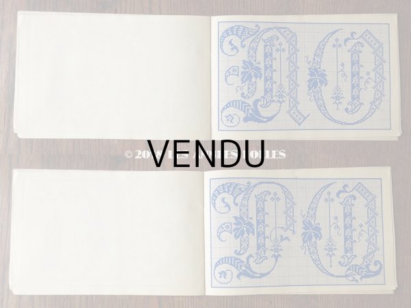 画像6: アンティーク アルファベットの刺繍図案帳 草花 N 217 ALPHABETS VARIES - N.ALEXANDRE&CIE. MAURICE LAJEUNESSE SUCCR. - (6)