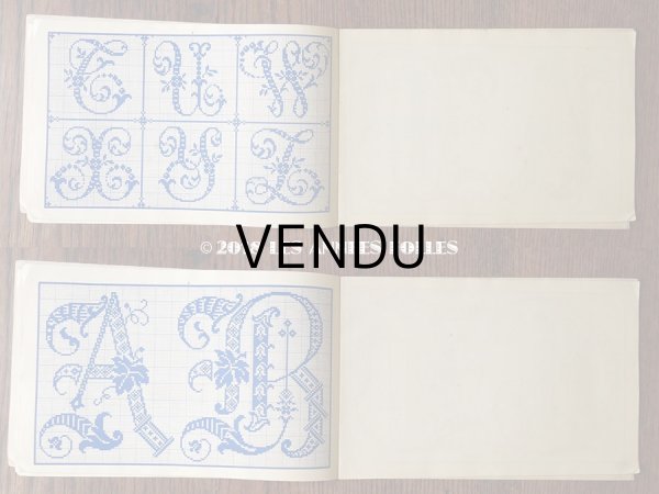 画像4: アンティーク アルファベットの刺繍図案帳 草花 N 217 ALPHABETS VARIES - N.ALEXANDRE&CIE. MAURICE LAJEUNESSE SUCCR. - (4)