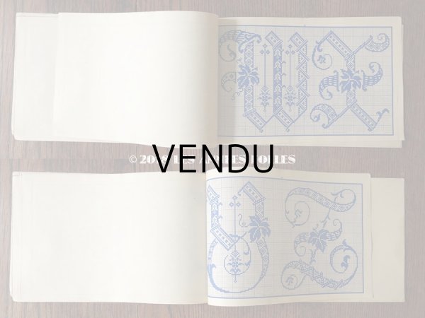 画像7: アンティーク アルファベットの刺繍図案帳 草花 N 217 ALPHABETS VARIES - N.ALEXANDRE&CIE. MAURICE LAJEUNESSE SUCCR. - (7)