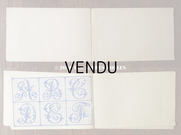 画像3: アンティーク アルファベットの刺繍図案帳 草花 N 217 ALPHABETS VARIES - N.ALEXANDRE&CIE. MAURICE LAJEUNESSE SUCCR. - (3)