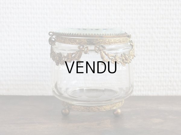 画像6: 19世紀 アンティーク パウダーケース　薔薇＆リボンのガーランド (6)