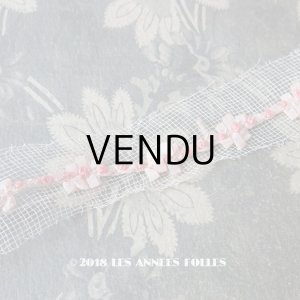 画像: 未使用 1900年代 アンティーク シルク製 淡いピンクのロココトリム プチポワン付 ロココリボン 50cm