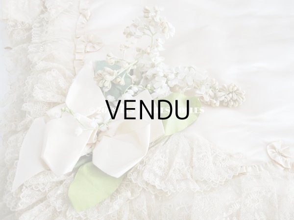 画像4: 新品同様 1900年代 アンティーク シルク製 ピンクベージュの大きなポシェット 鈴蘭＆ライラックのブーケ (4)