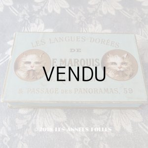 画像: 19世紀 アンティーク 『ショコラ・フランソワ・ マルキ』　ラングドシャのお菓子箱  LES LANGUES DOREES DE F.MARQUIS - CHOCOLAT FRANCOIS MARQUIS PARIS -