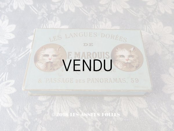画像1: 19世紀 アンティーク 『ショコラ・フランソワ・ マルキ』　ラングドシャのお菓子箱  LES LANGUES DOREES DE F.MARQUIS - CHOCOLAT FRANCOIS MARQUIS PARIS - (1)