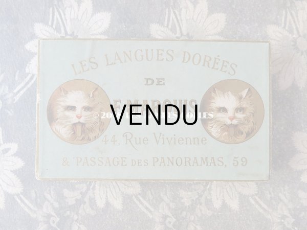 画像2: 19世紀 アンティーク 『ショコラ・フランソワ・ マルキ』　ラングドシャのお菓子箱  LES LANGUES DOREES DE F.MARQUIS - CHOCOLAT FRANCOIS MARQUIS PARIS - (2)