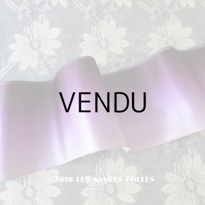 画像: 19世紀末 アンティーク シルク製 幅広リボン サテン＆ベルベット ダブルフェイス 1.25m　幅8.9cm