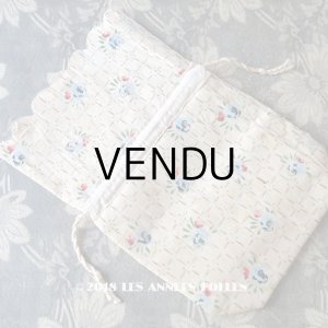 画像: アンティーク 水色の薔薇のオモニエール ボンボンの紙袋 