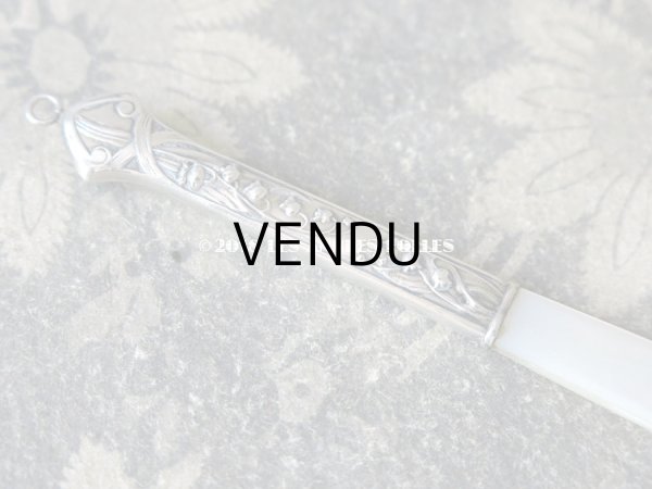 画像5: 1900年代 アンティーク シルバー＆シェル製　鈴蘭のブックマーク & ペーパーカッター   (5)