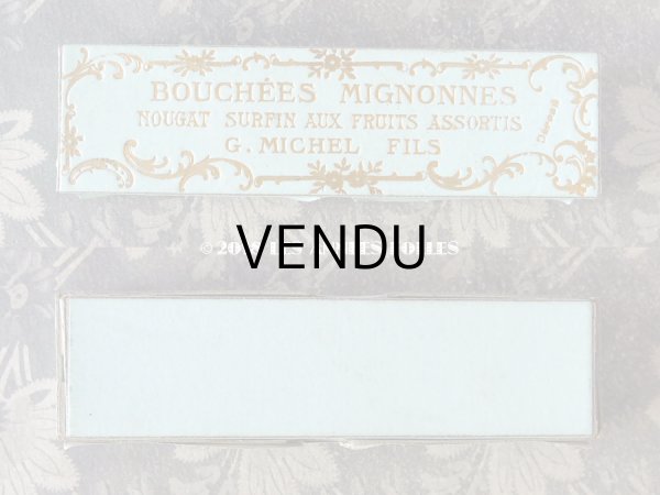 画像2: アンティーク ヌガーのお菓子箱 パウダーブルー　BOUCHEES MIGNONNES NOUGAT SURFIN AUX FRUITS ASSORTIS - G.MICHEL FILS - (2)