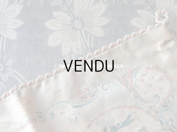 画像7: 19世紀 アンティーク 薔薇のガーランドのシルク製ポシェット お菓子袋 - Pâtisserie SEUGNOT PARIS - (7)