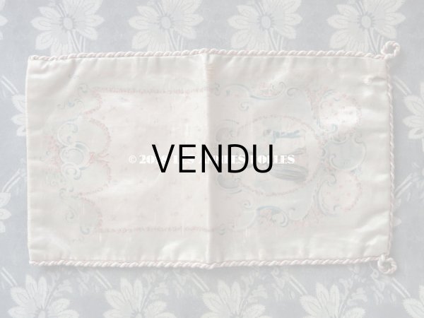 画像5: 19世紀 アンティーク 薔薇のガーランドのシルク製ポシェット お菓子袋 - Pâtisserie SEUGNOT PARIS - (5)