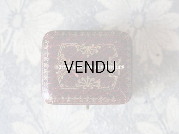 画像3: アンティーク ジュエリーボックス 金彩入り ボルドー (3)