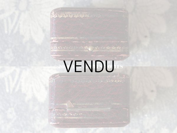 画像5: アンティーク ジュエリーボックス 金彩入り ボルドー (5)