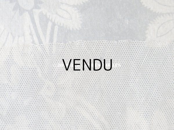 画像6: 1900年代 アンティーク 幅広 チュールレース 小さな花模様 エクリュ 1.08m  (6)