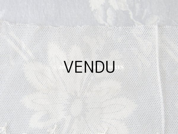 画像7: 1900年代 アンティーク 幅広 チュールレース 小さな花模様 エクリュ 1.08m  (7)