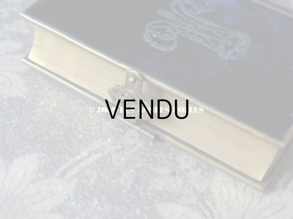 画像5: 1870年 アンティーク ミサ典書 ダークブルーのベルベット (5)