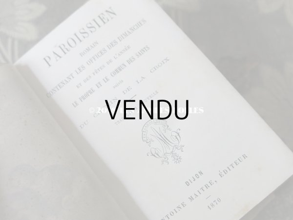 画像8: 1870年 アンティーク ミサ典書 ダークブルーのベルベット (8)