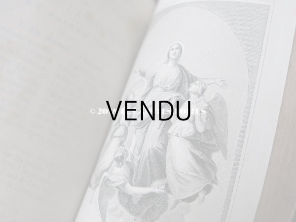 画像10: 1870年 アンティーク ミサ典書 ダークブルーのベルベット (10)