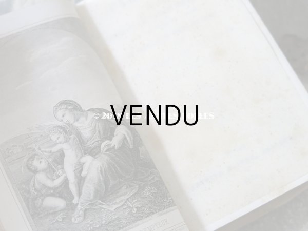 画像7: 1870年 アンティーク ミサ典書 ダークブルーのベルベット (7)