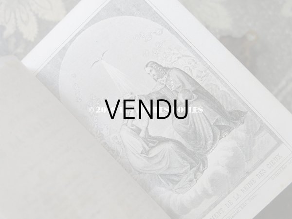 画像9: 1870年 アンティーク ミサ典書 ダークブルーのベルベット (9)