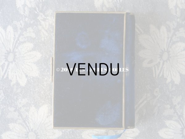 画像3: 1870年 アンティーク ミサ典書 ダークブルーのベルベット (3)