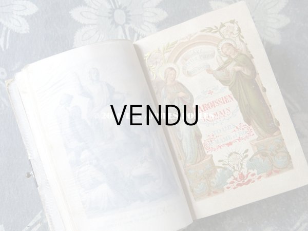 画像9: 1892年 アンティーク ミサ典書  モノグラム 『M.A』 のメダイヨン イボワリヌ製 (9)