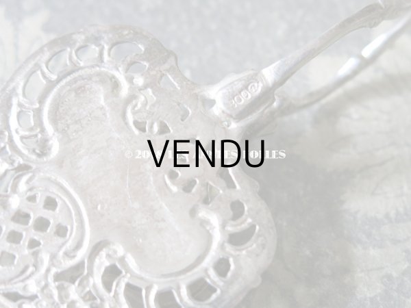 画像6: アンティーク ケーキトング 薔薇模様 シルバー製 (6)