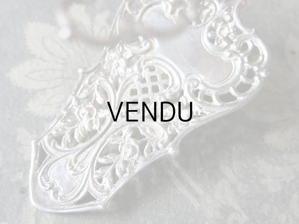 画像7: アンティーク ケーキトング 薔薇模様 シルバー製 (7)